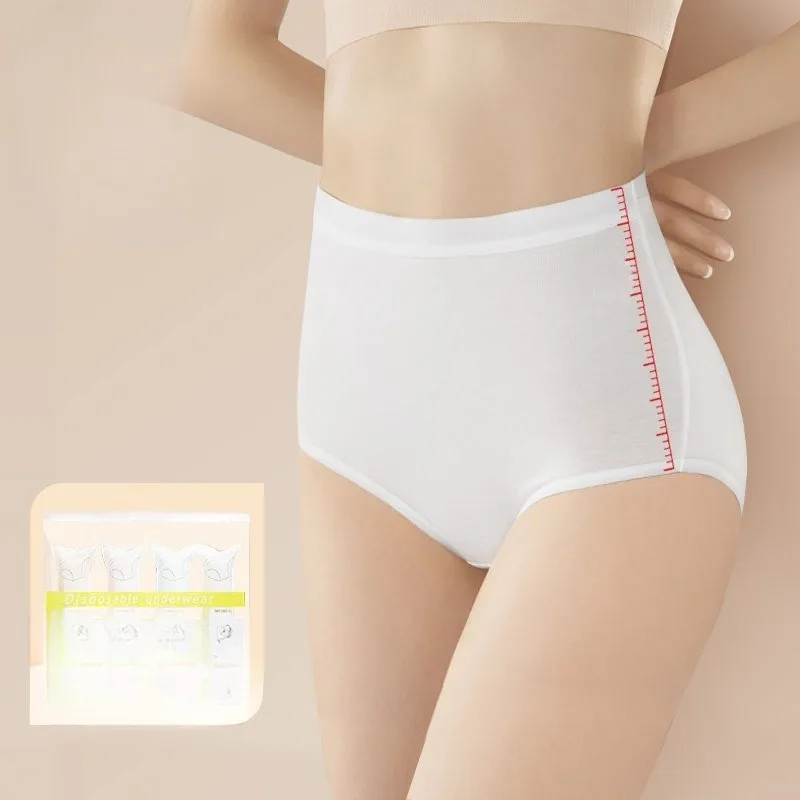 Women Disposable High Waist Underwear Pure Cotton Travel Portable Home Hygiene Essential