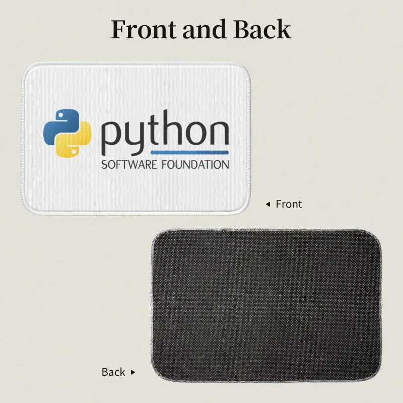 Custom Python Programming Logo Front Door Mat Anti-Slip  Waterproof Programmer Computer Developer Doormat Floor Carpet Footpad