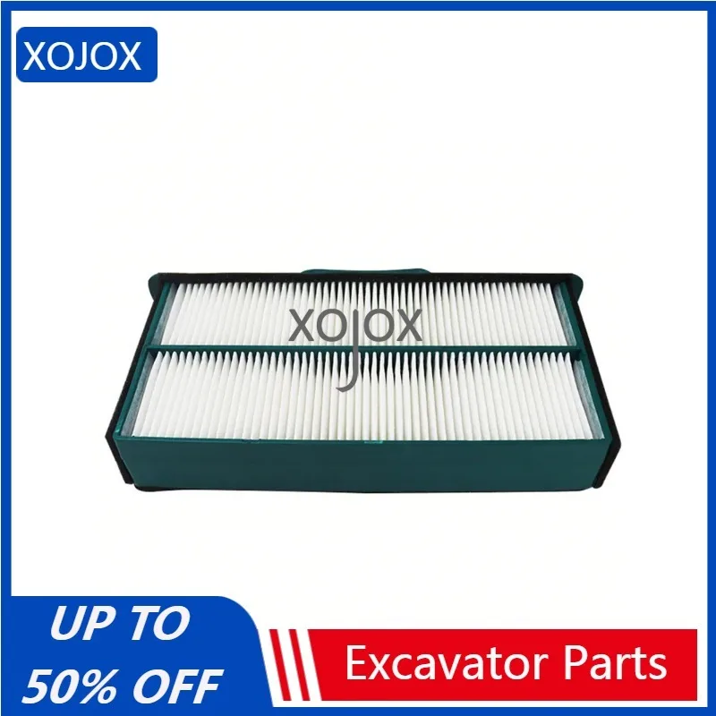 XOJOX For SDLG 135 150 205 210 225F Excavator New air conditioner filter element Built-in external filter element Filter grid