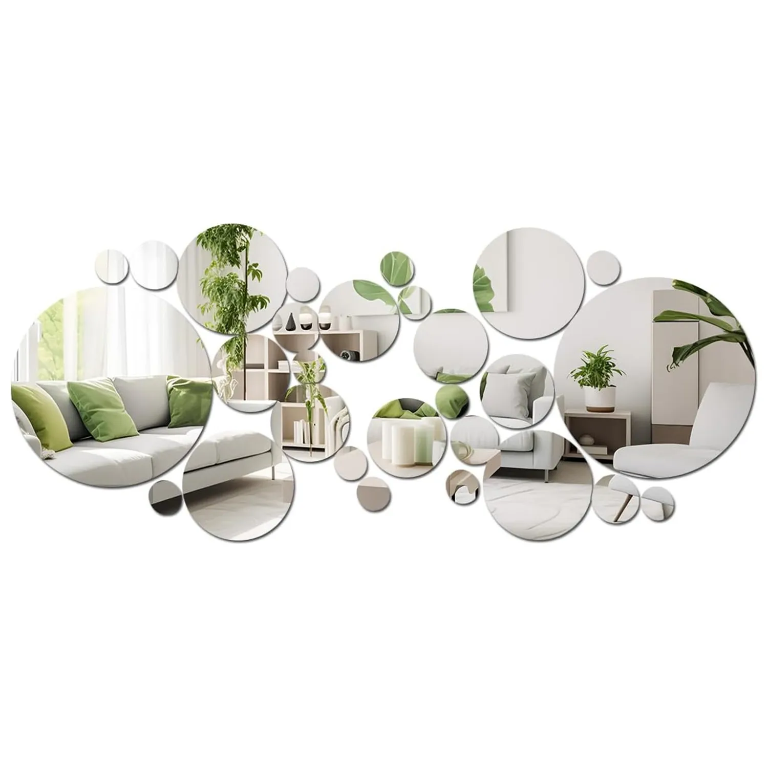 

Acrylic Mirror Wall Sticker Removable Adhensive Circle Ceiling Decals for Home Living Room Bedroom Background Decor Supplie Tool