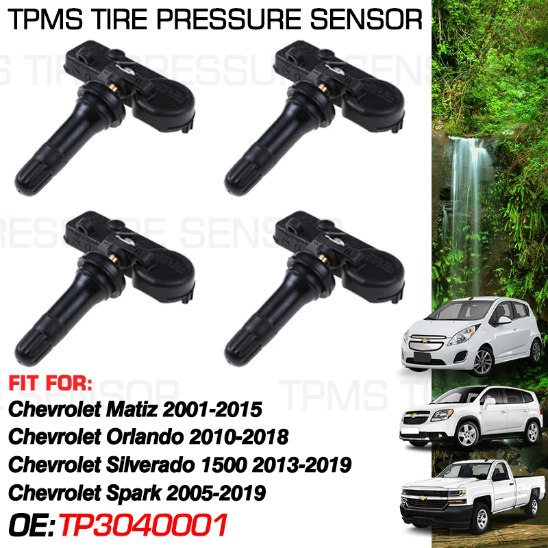 

For Chevrolet Matiz 2001-2015 Orlando 2010-2018 Silverado 1500 2013-2019 Spark 2005-2019 433MHz Tire Pressure Monitor TP3040001