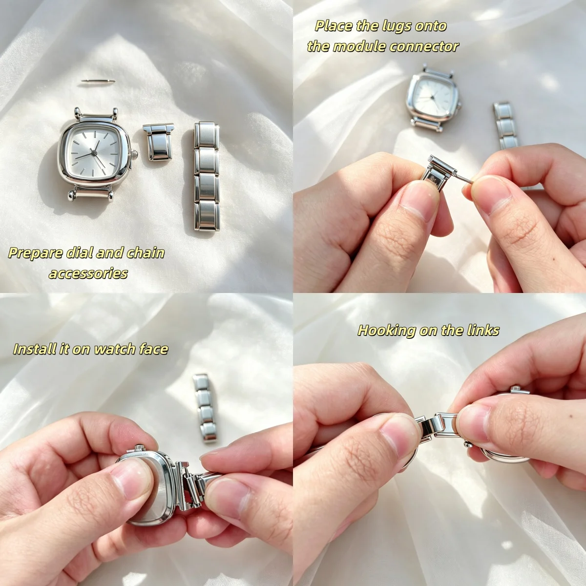 Italian Charm Watch Square Simple Watch Bracelet Hello Kitty 9MM Italian Elastic Charm for Friend Wife Birthday Gift DIY Jewelry view 6