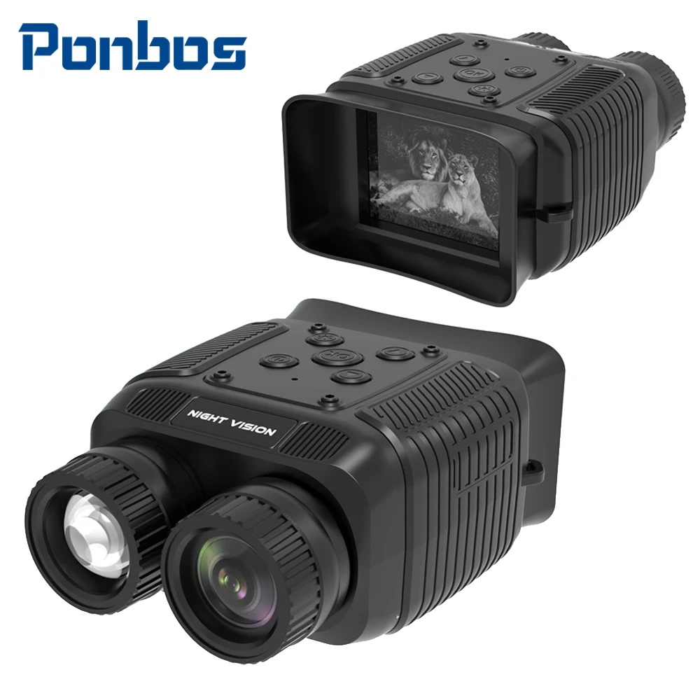 

Ponbos Portable Mini 1080P Telescope 300M Infrared Binoculars Night Vision 8X Zoom Digital 10X Optical Lens for Hunting Camping