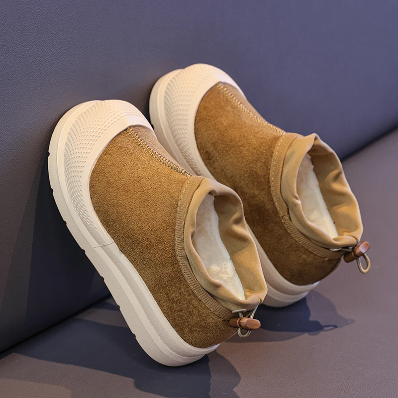 أحذية الثلوج الشتوية من جلد الغزال للدفء، أحذية للأولاد والبنات للطلاب، أحذية الخريف للرجال والنساء، أحذية قطنية للأطفال #3