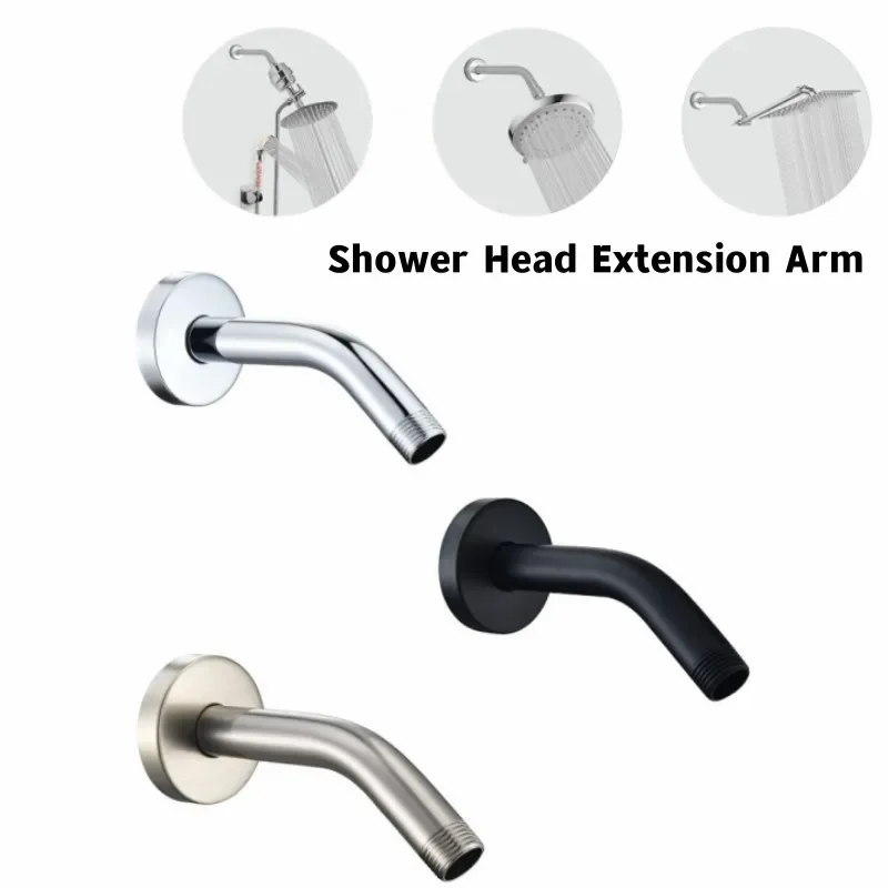 Bathroom Rainfall Water Saving Extension Shower Arm Wall Mounted Stainless Steel G1/2 Water inlet Tubes Faucet Replacement Parts