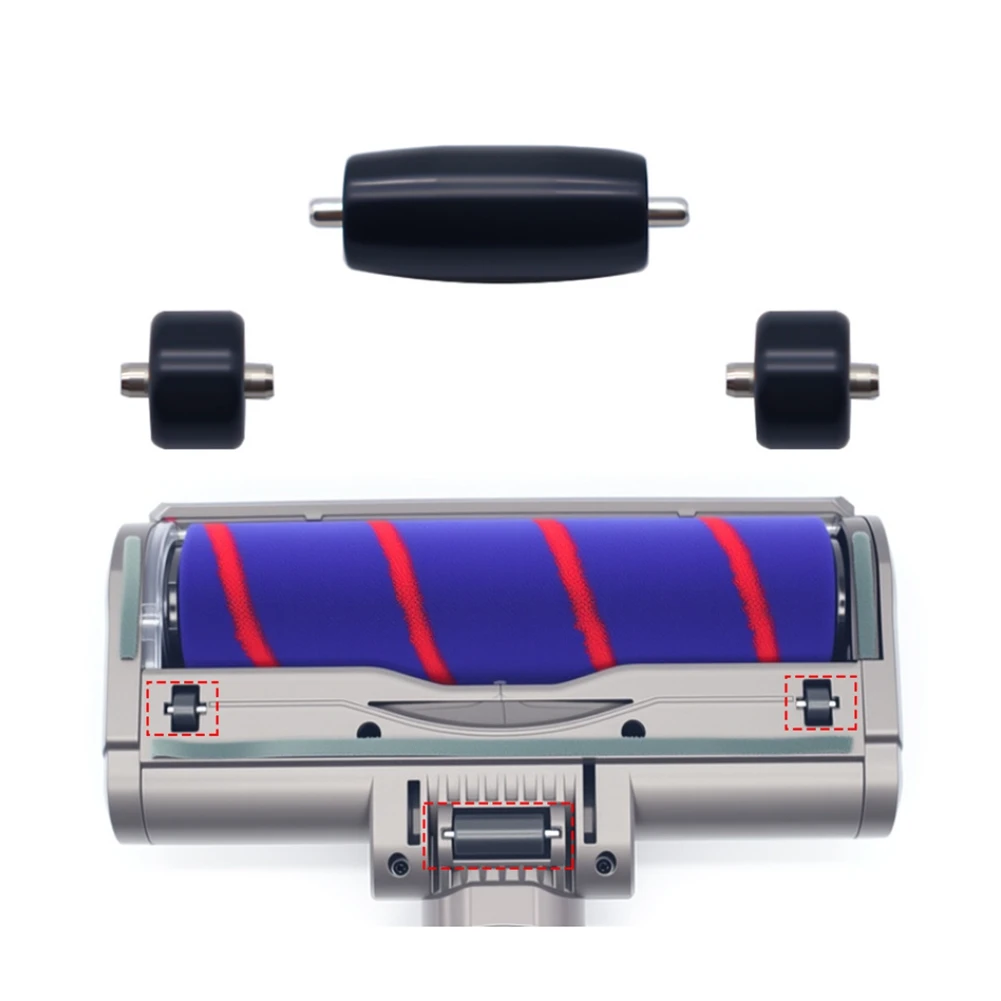 A74G-Soft Velvet Replacement Cleaner Head Rollers 3PCS Soleplate Wheels For Dyson V6 V7 V8 V10 V11 V15 G5 DC58 DC59 Parts