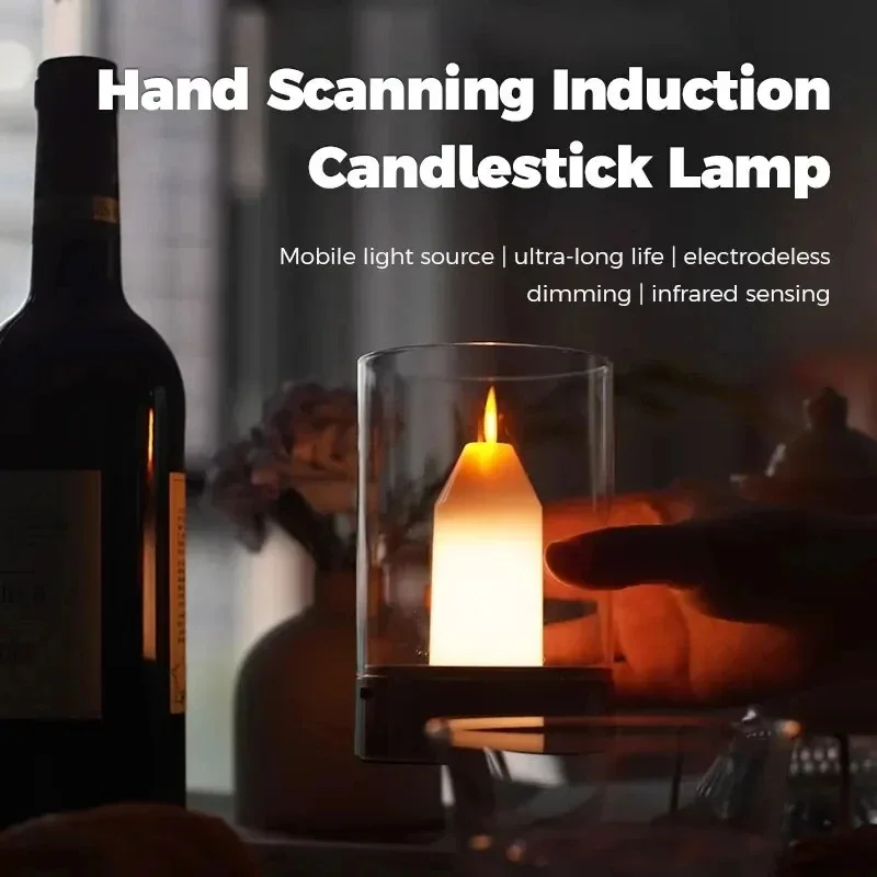 Dimmerabile LED simulazione candela atmosfera lampada camera mettere una lampada a induzione spazzata a mano soggiorno camera da letto luce notturna