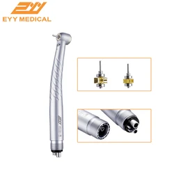 EYY Dental LED High Speed Handpiece 2/4 Holes E-Generator Ceramic Bearing Triple Water Spray Dentist Tips Air Turbine with Rotor