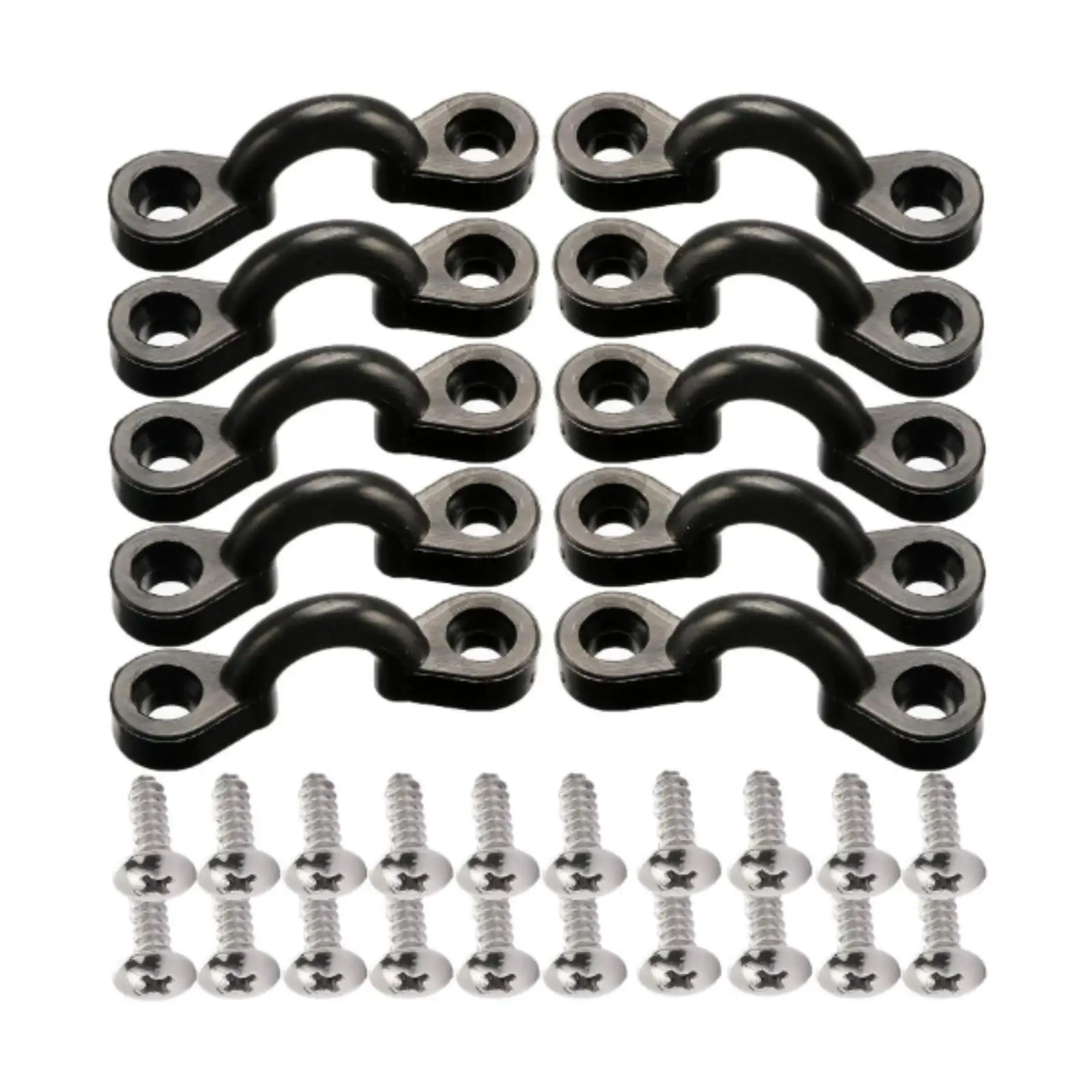 

Kayak Pad Eye Kit Kayak Eyelets Hardware Stainless Steel Screws Nylon Bungee Deck Loops for Boat Canoe Deck Buggy Rigging
