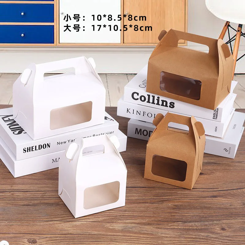 

100pcs Biodegradable Food Grade Bakery Custom Personalized Transparent Packaging Birthday Dessert Cake Carton with Window