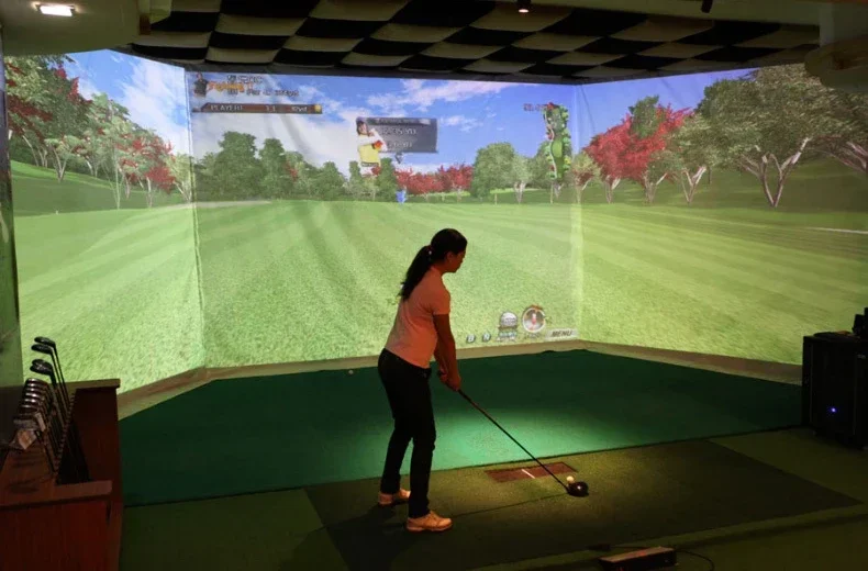 Golf Ball Simulator Curtain Impact Display Projection Screen Indoor White Cloth Material Golf Exercise