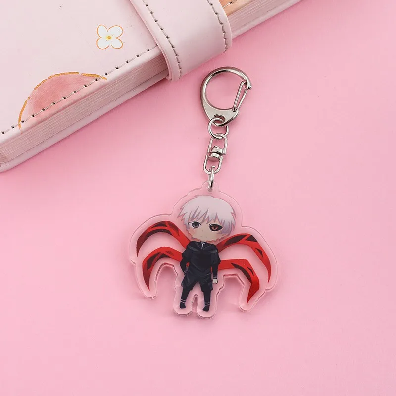 8Pcs Anime Figures Tokyo Ghoul Acrylic Car Keychain Cute Backpack Pendant Funny Bag Charms Accessories Decoration Holiday Gifts - view 3
