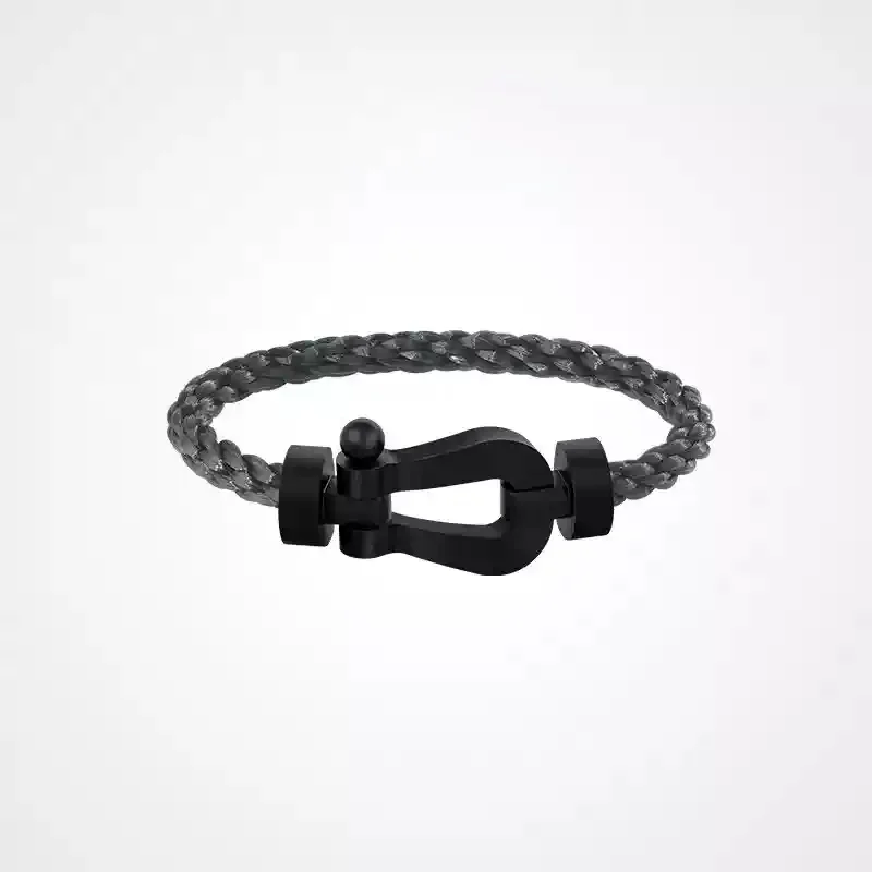 

Force 10 series large black titanium semi -inlaid diamond bracelet