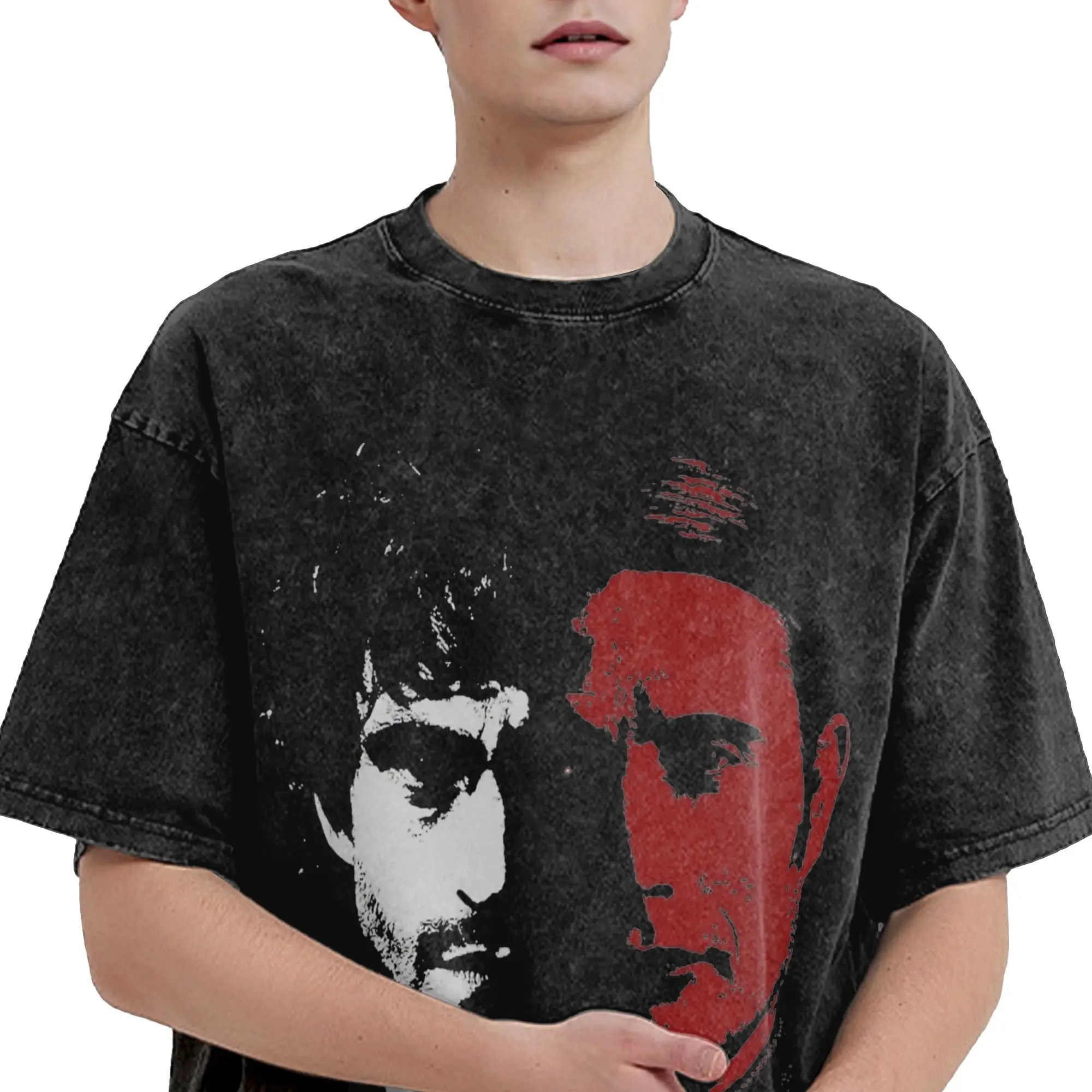 Hannibal T Shirt for Men Cotton Vintage T-Shirts Crewneck Mads Mikkelsen Tee Shirt Short Sleeve Tops New Arrival