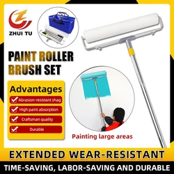 40CM Paint Roller Brush Long Plush Painting Handle Tool For Wall Decorative With 1.1M 1.4M 1.7M Extension Rod