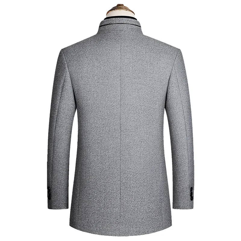 New Autumn Winter Men Wool Blends Stand-up Collar Business Casual Blazers Jackets Man High Quality Men Blazers Coats Jackets 4XL