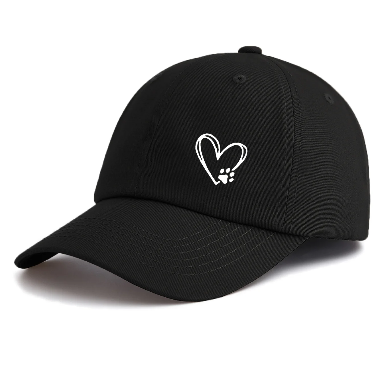 1PS Heart Paw Printed Baseball Cap Multi-color Classic Dog Mom Sun Hat Minimalist Pet Lover Gorras Beige Dad Hat view 5