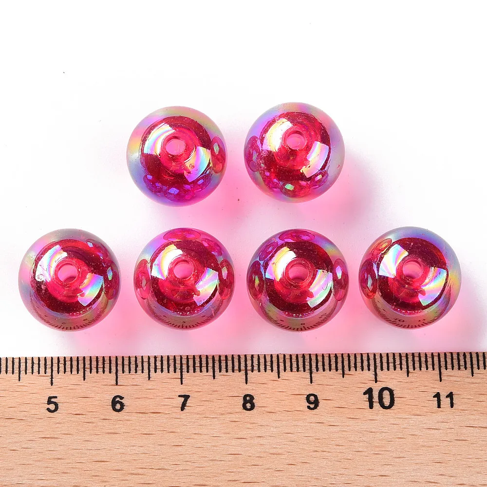 PandaHall 220 Stück AB-beschichtete transparente Acryl-Rundperlen, 16mm Mehrfarbige Schillernde Oberfläche für DIY Armband Schmuck Basteln – Detail 27