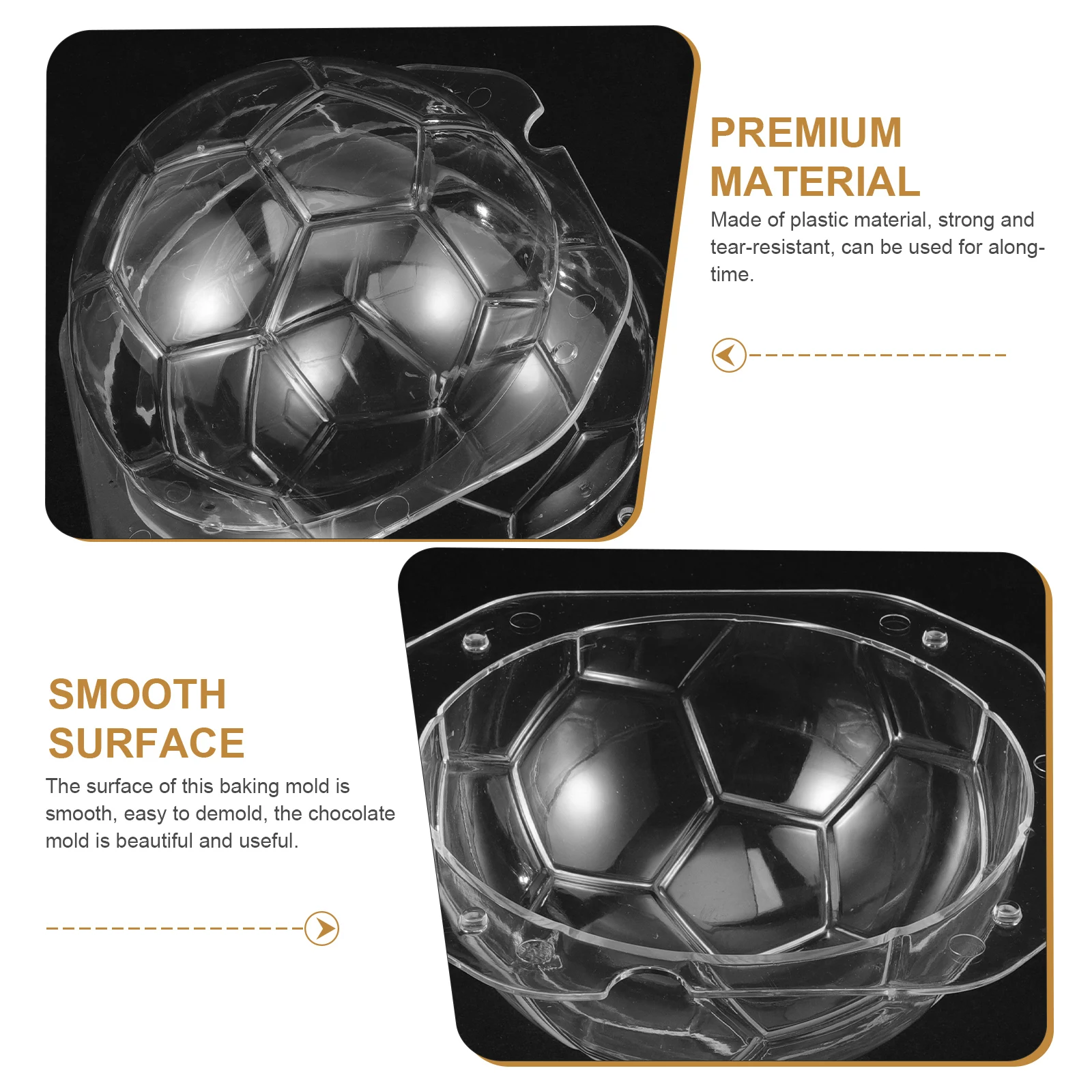 

2pcs 3D Football Chocolate Molds Baking Candy Cake Diy Plastic Mold Nonstick Ball Shape Cookie Molds For Graduation Home