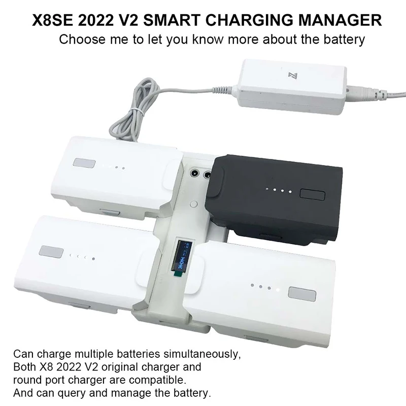 For FIMI X8 SE 2022 V2 Drone Battery Multi-Function Fast Charger Smart Charging Manager Charging Hub Maintenance Accessories Kit