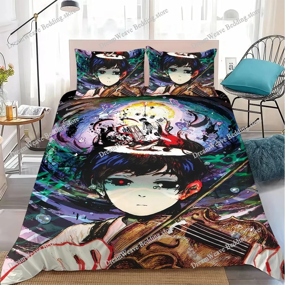 Game Omori Kawaii Duvet Cover Set Home Style Bedding Soft Laundry Cotton Bed Student Dormitory Gift