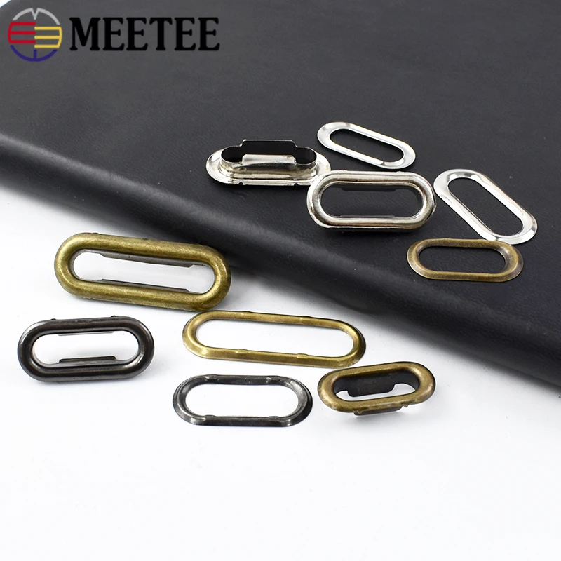 100sets Oval O Ring Metal Eyelet Buckles Hollow Eyelets Rivets Buttons Bags Garment Shoes Buckle DIY Leather Craft Accessories