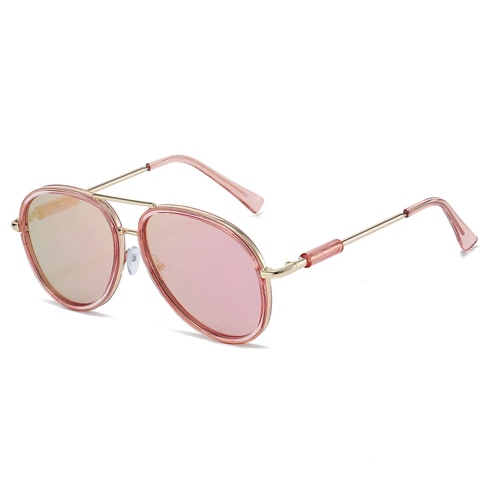 2025, klassische Luftfahrt-Sonnenbrille für Damen, rosa, verspiegelt, Piloten-Flachlinse, UV400-Sonnenbrille, Reise-Brillenschirme