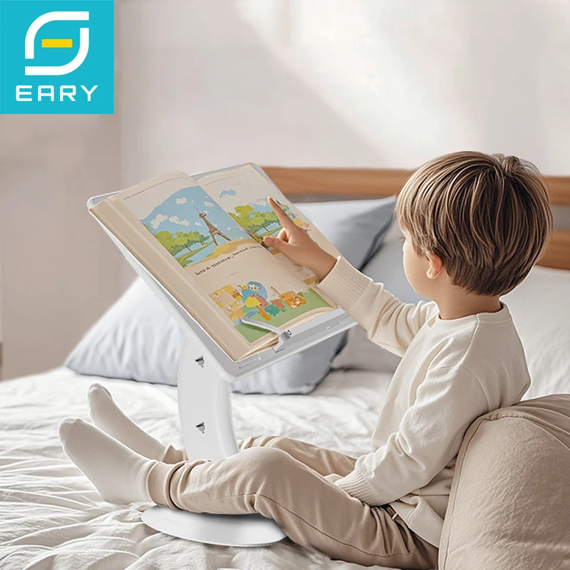 

Eary Book Stand for Reading Book Holder for Bed Angle Adjustable Portable Desk With Page Clips Detachable Laptop Stand for Kids