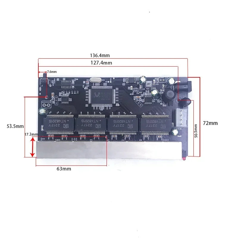 8 منافذ 10/100/1000M POE 48V(400W-600W) 802.3BT/ class8 مفتاح مُدار