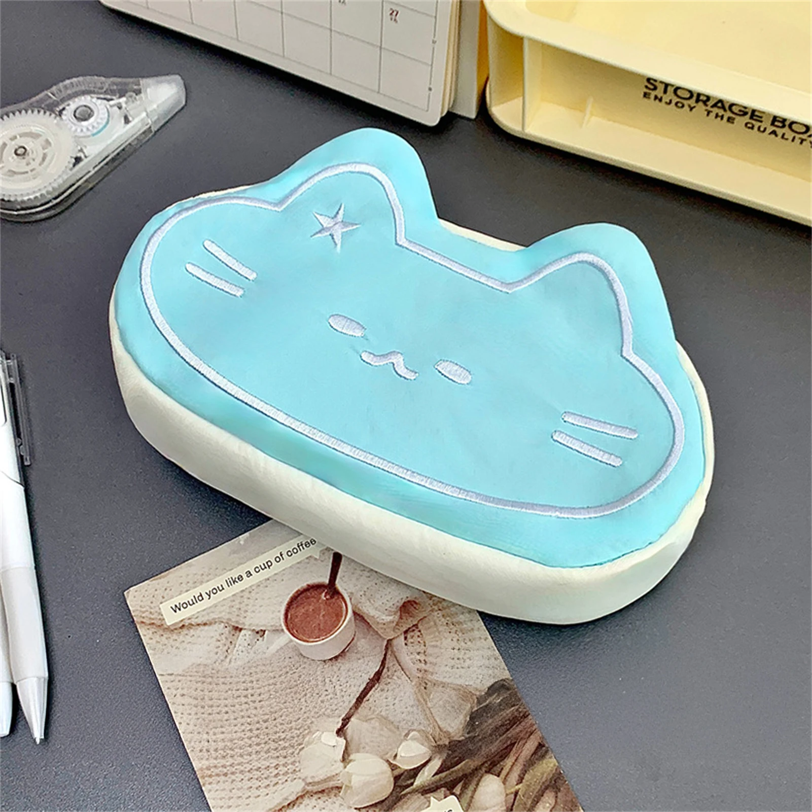 

Милые пеналы для карандашей, модные пеналы-кошечки в стиле INS, вместительные сумки для школьников, студентов и офисных принадлежностей.