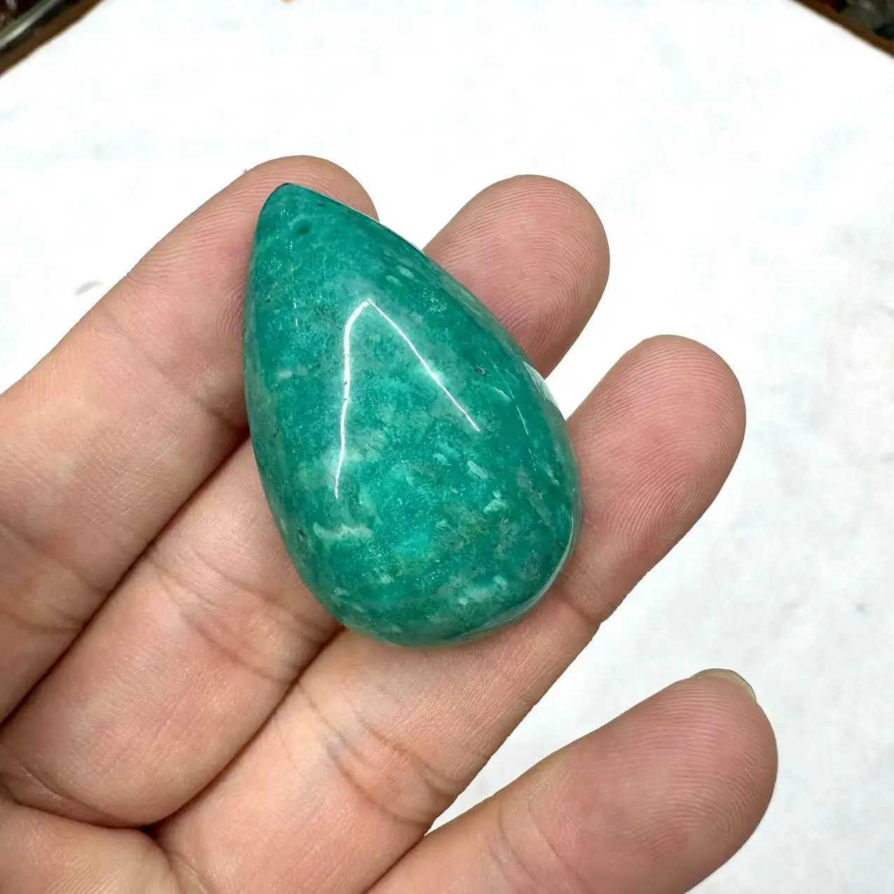 Drop Shape Green Amazonite Stone Pendant Natural Gemstone Jewelry Free Neckalce For Women For Men For Gift !