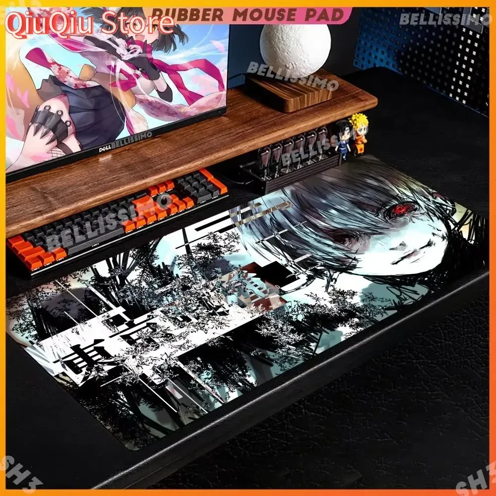 

T_tokyo G_ghoul Коврик для мыши 1200x600 Резиновый коврик для мыши Подставка для мыши 4 мм Коврик для геймера Teclado Супер большой коврик с блокировкой края Настольный коврик