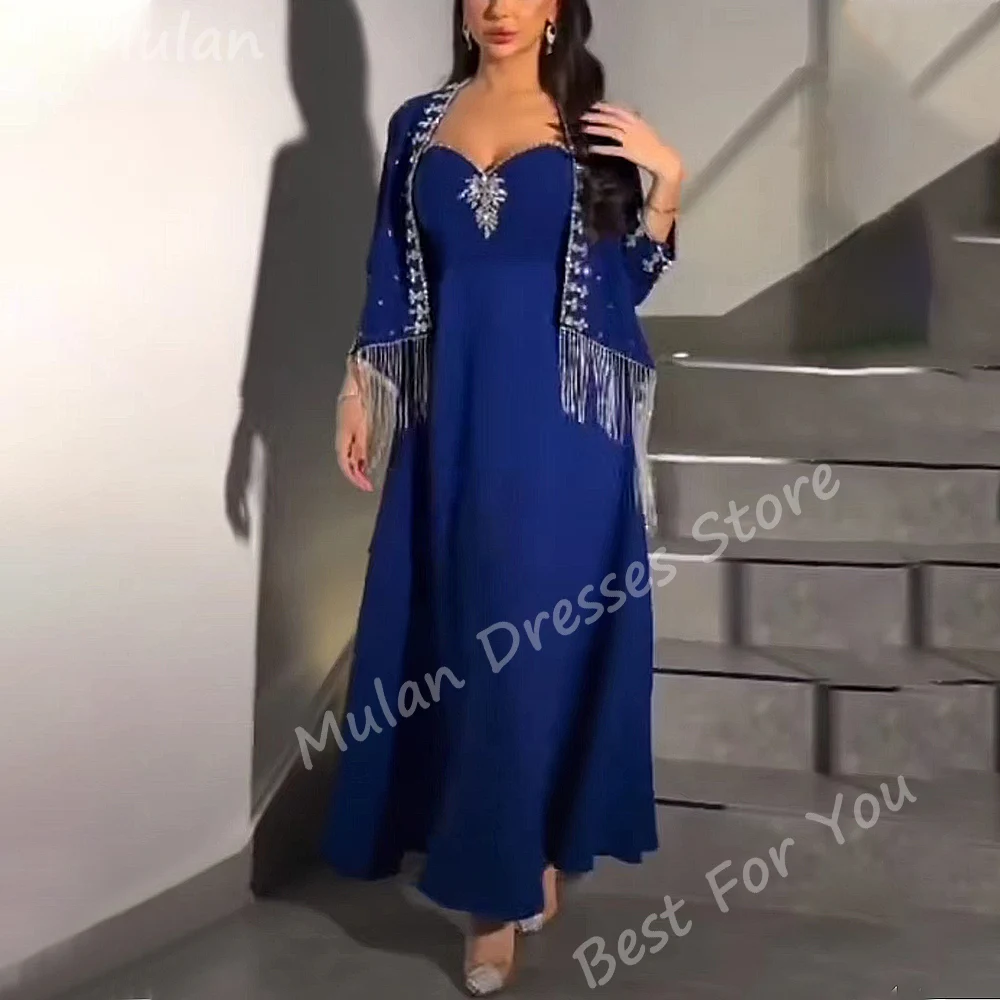 

2 Pieces Long Beads Tassel Evening Dresses for Women Elegant Straight Special Events Prom Party Dress Wedding Gala Maxi 2024