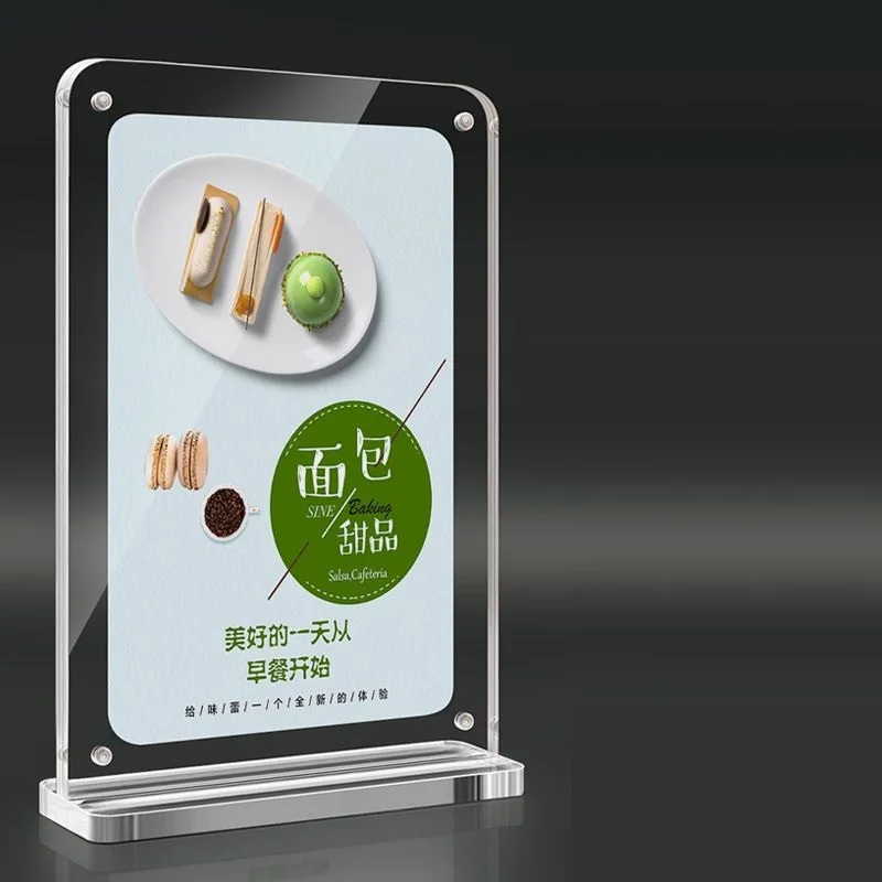 Rounded Corner Acrylic Display Board Transparent Acrylic Label Board Seat Card Business Card Standing Board Advertising Board