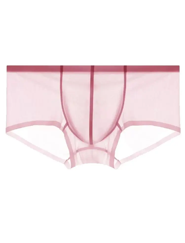 

Men's underwear, flat angle, ice silk, seamless, fully transparent, low waisted, ultra transparent, boxer shorts A831