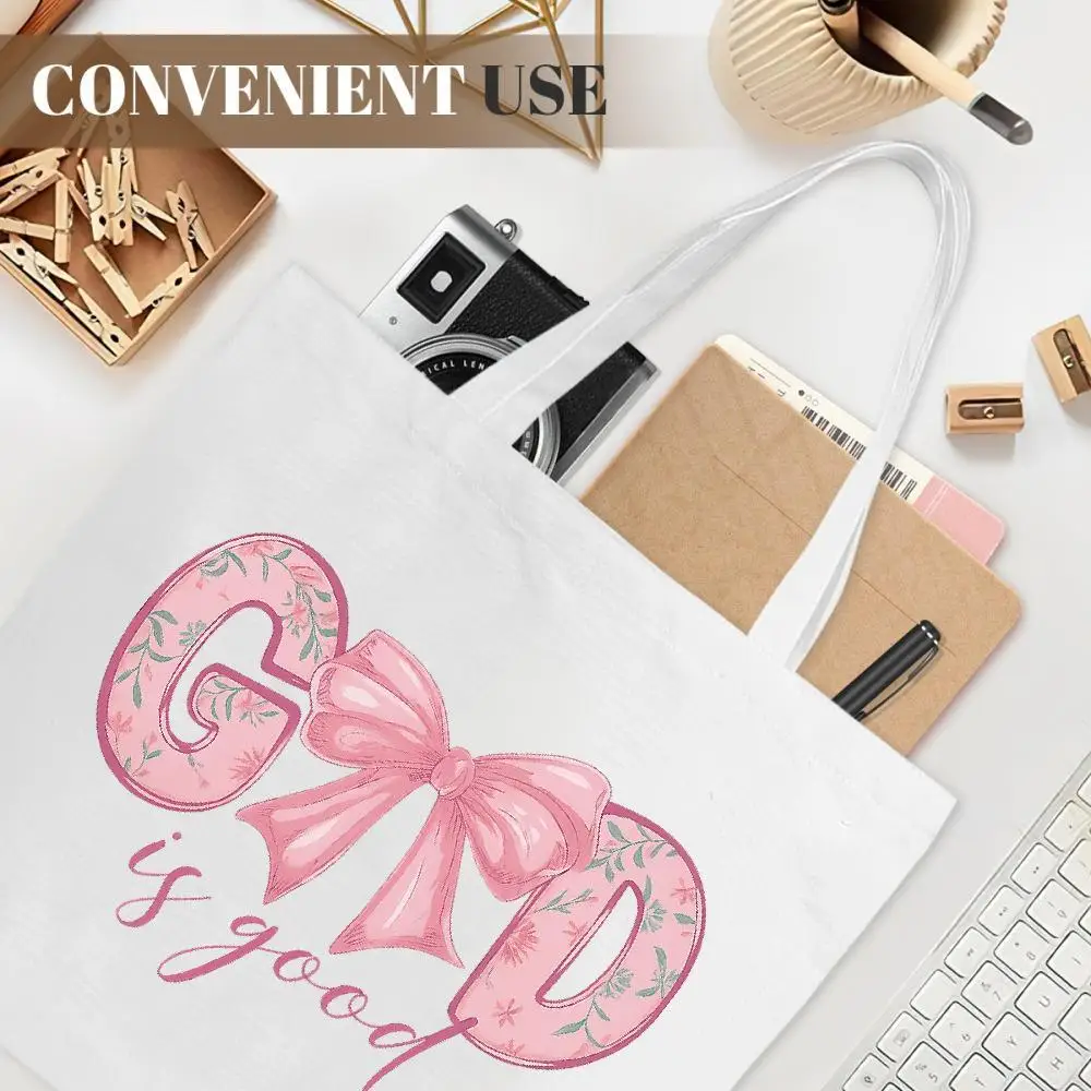 Tote "Dios es buena". Diseño de versículo bíblico para comestibles, escuela y trabajo. Un regalo fiel.