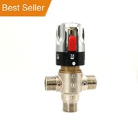 DN15 Thermostatic Water Mixing Valve, 3 Way 1/2 Inch Temperature Control Bathroom Faucet Shower Valve