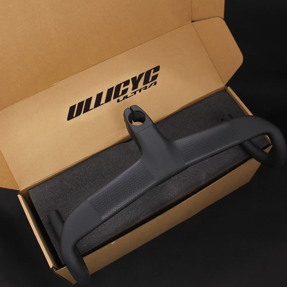 ULLICYC T3 جميع ألياف الكربون المتكاملة الانحناء مقبض كابل داخلي التوجيه للدراجات الطريق ، القطر 28.6 ، العرض 401-500mm #4