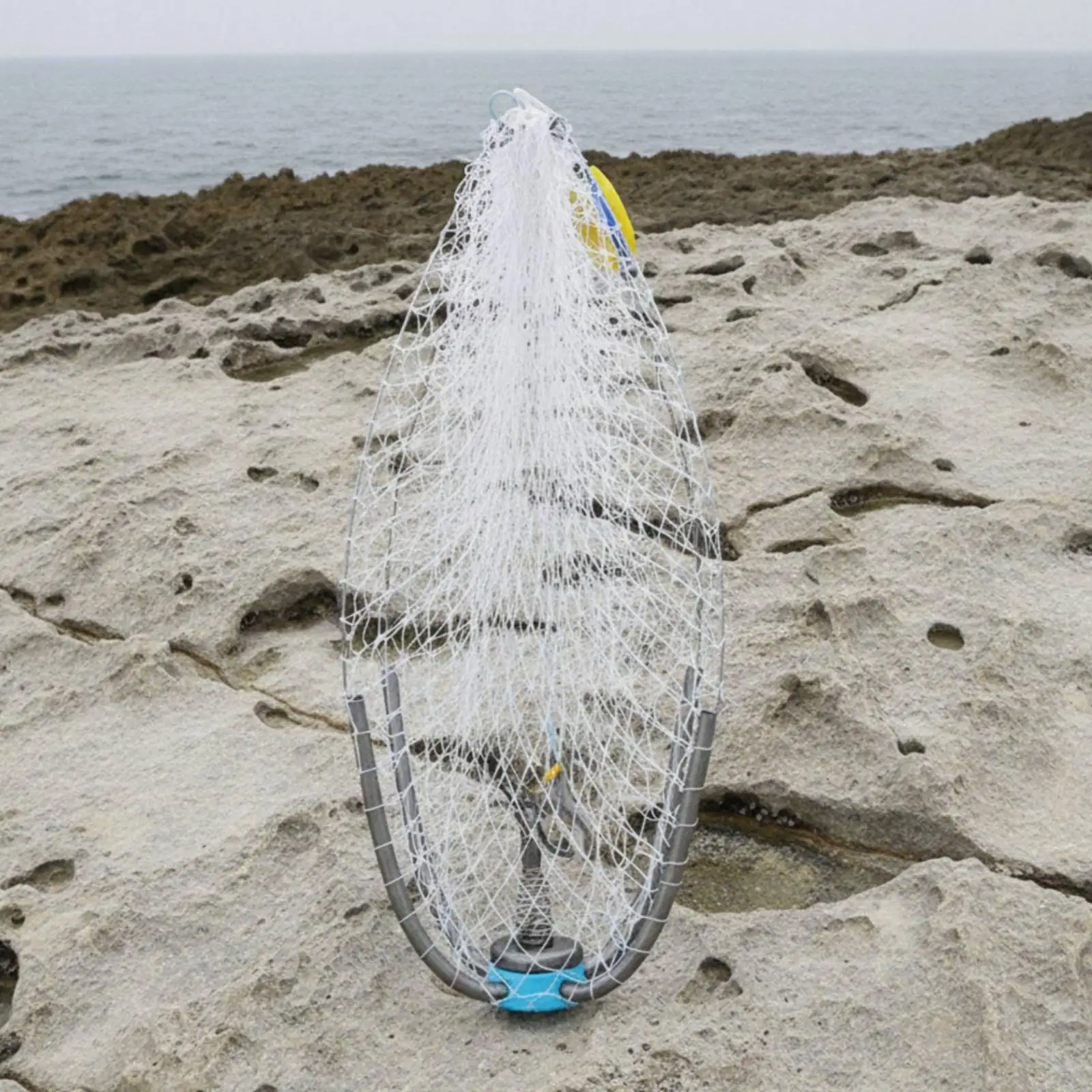Spring-Wire Crab Net Quick-Deploy Collapsible Crab Net Heavy Duty for Pier