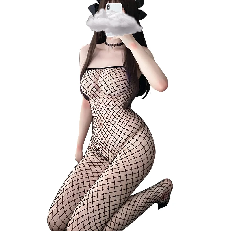 Sexy Mesh Fishnet Bodystockings Open Crotch Costumes Fetish Lingerie Teddies Hot Erotic Lingerie Body Suit Elasticity Sleepwear