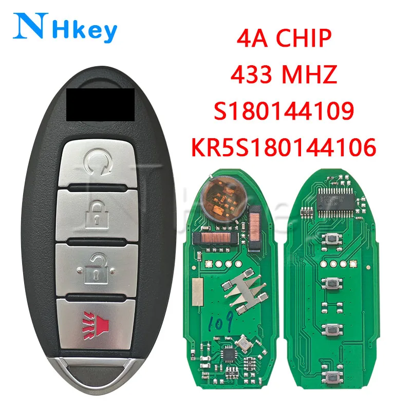 

NH key FCCID:KR5S180144106 S180144109 433MHz 4A Chip PCF7945MKeyless Smart Remote Car Key For Nissan Rogue 2017 2018 Year