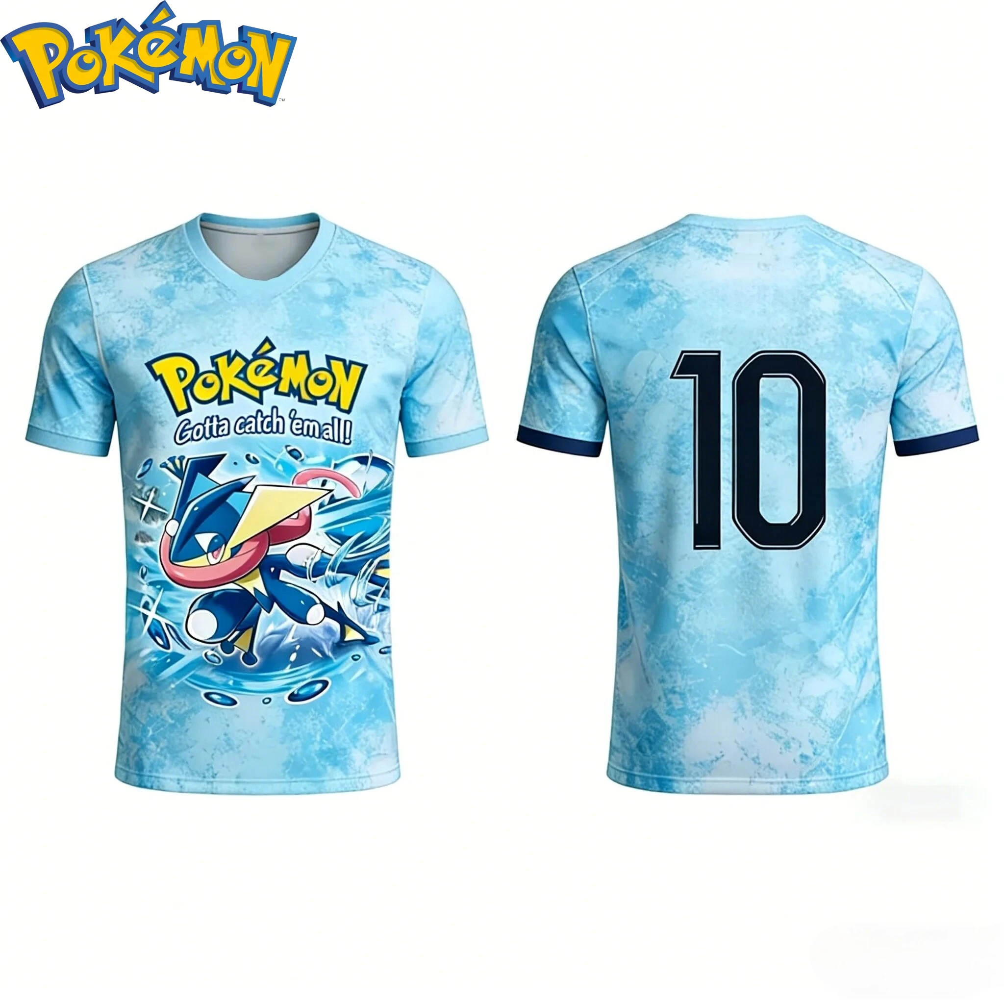 

2026 Pokemon Anime Pokemon Greninja 10 Jersey T-shirt 3D All Over Print Adult & Kids Sizes Streetwear Tee