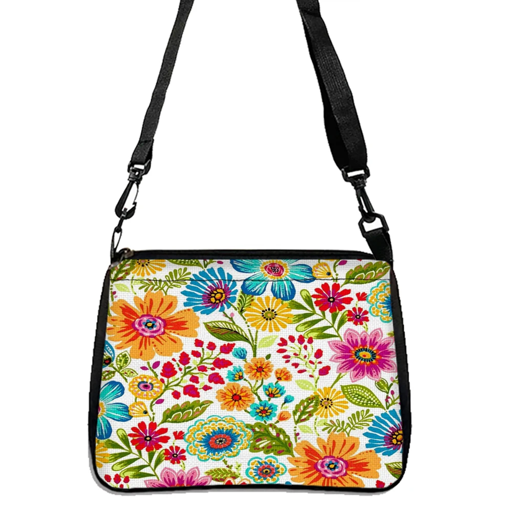 

Retro Mexican Flower Print Shoulder Bag, Double-sided Print Shoulder Bag Daily Casual Bag 5.21