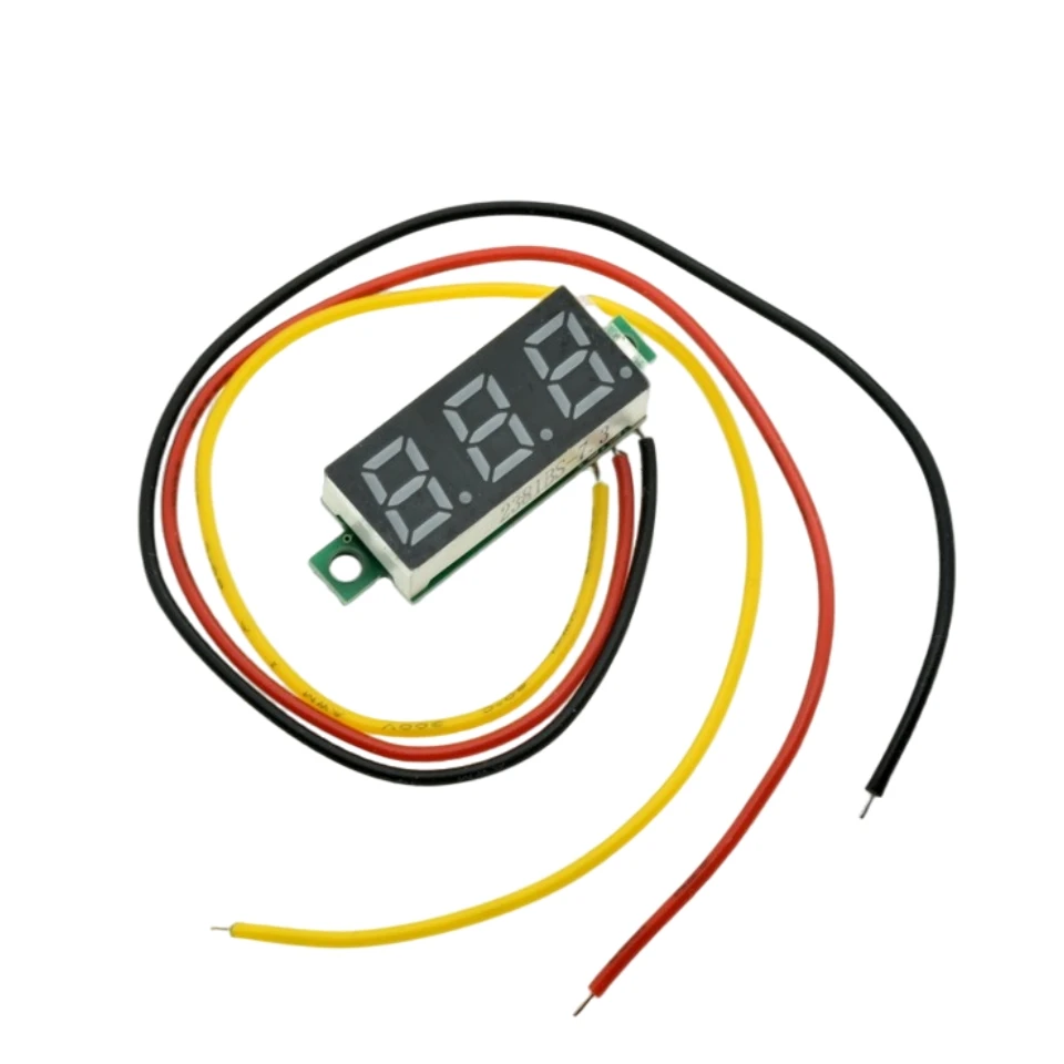 4pcs Digital Mini Digital Voltmeter 0.28 Inch Three-Line 0-100V Digital Voltmeter Gauge Tester LED Display Panel Voltmeter