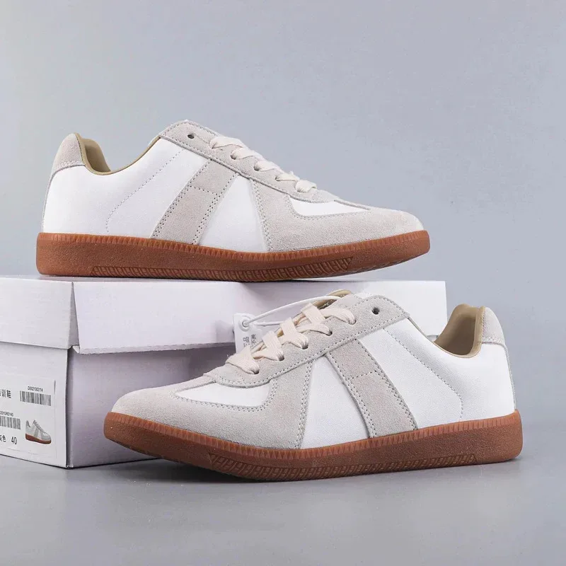 

Women's Little White Shoes, Spring and Autumn New Versatile Lace up Genuine Leather Classic Retro German Training Shoes,