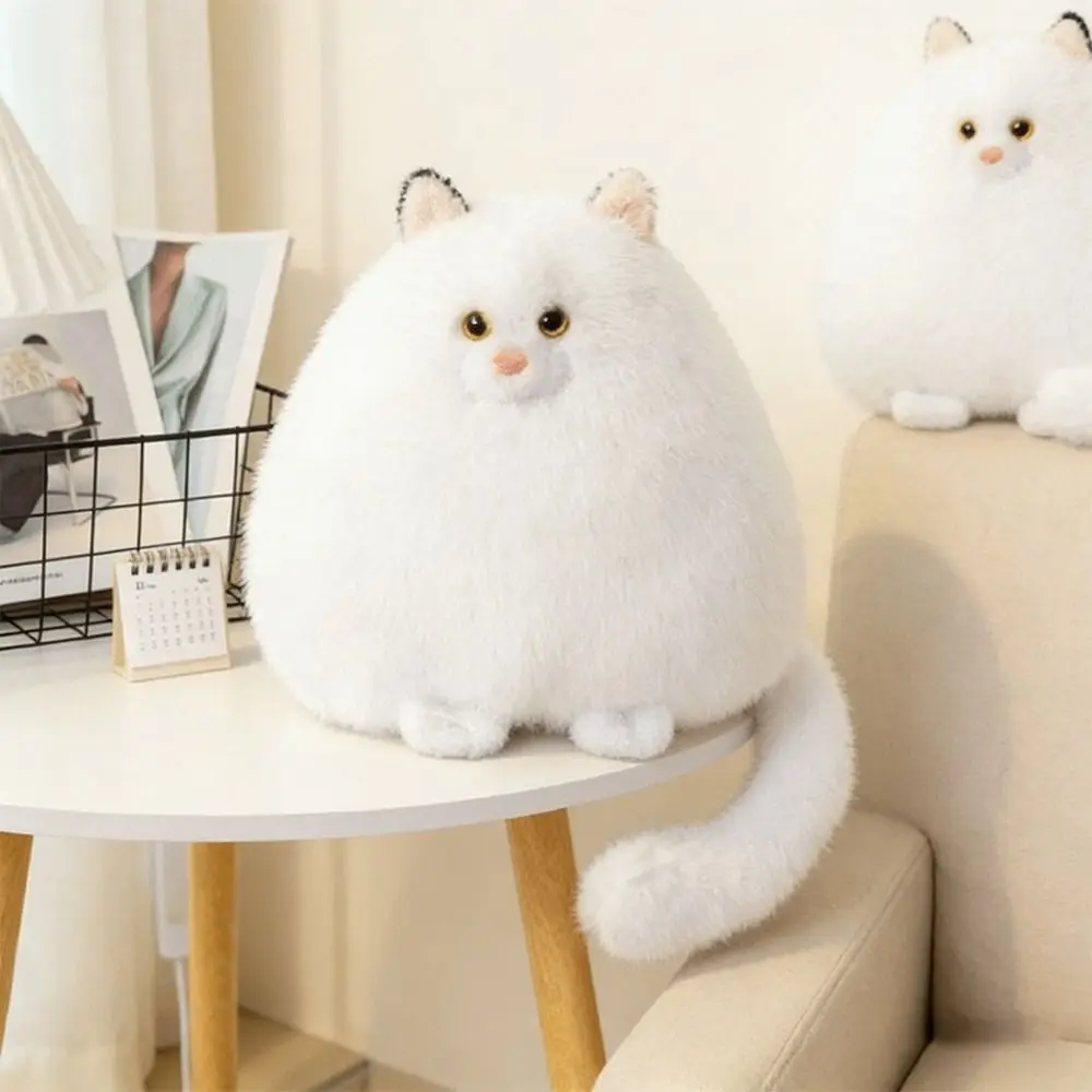 

Cute Fluffy Simulation Cat Fat Round Soft Hairy Cat Plushies Long-tailed Persian Cat Birthday Gifts