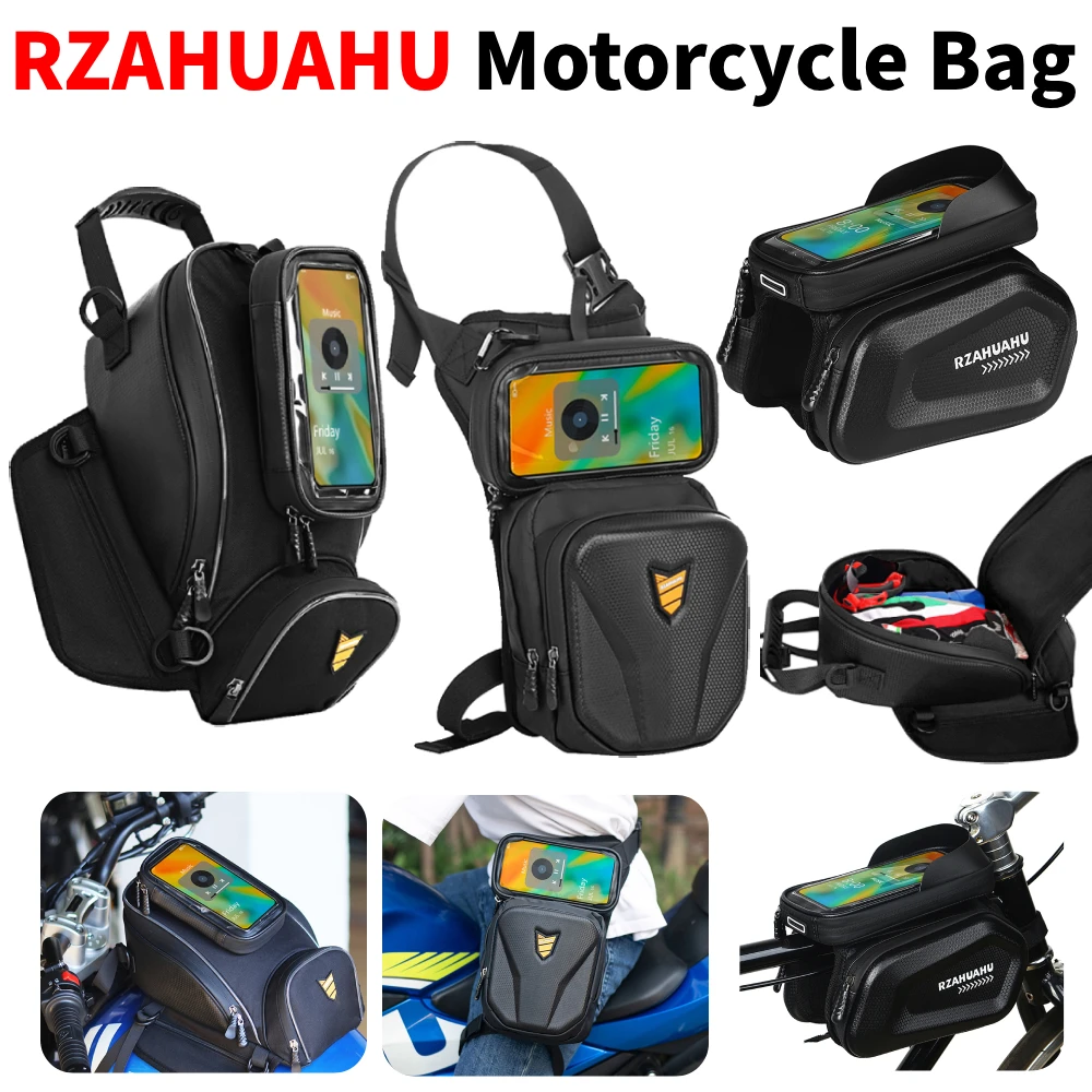 

RZAHUAHU Tank Bag Motocycle Mobile Phone Holder Waterproof Leg Side Bag Saddle Bags For MTB Bicycle Motorcycle Accessories