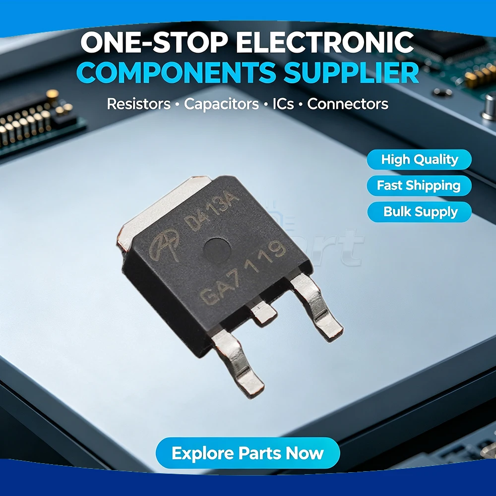 50pieces D413A MOSFET P-Channel Withstand Voltage -40V Current -12A Field-effect Transistor SMD TO-252 AOD413A
