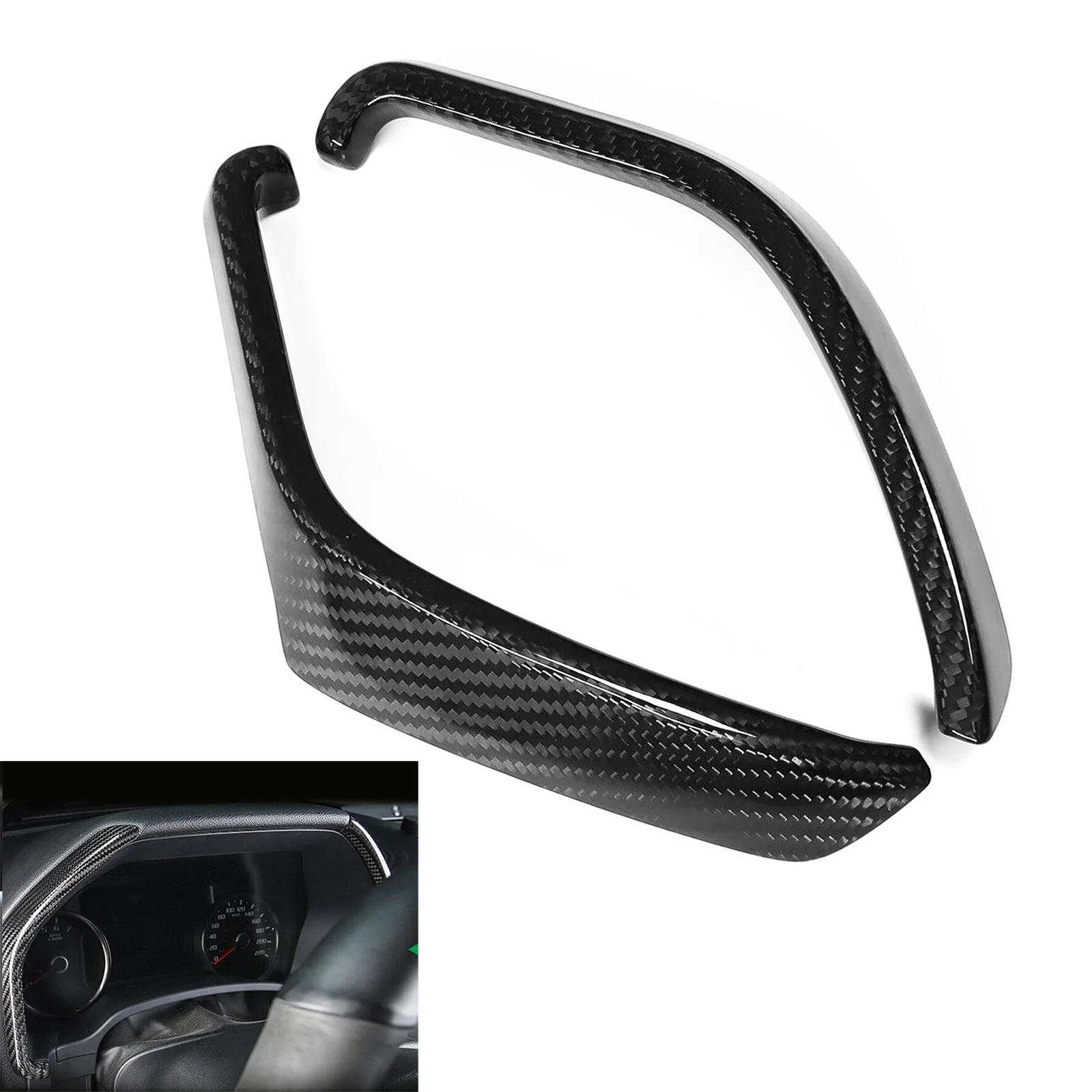 For Ford F150 2015-2020 Real Carbon Fiber Dashboard Speedometer Panel Trim