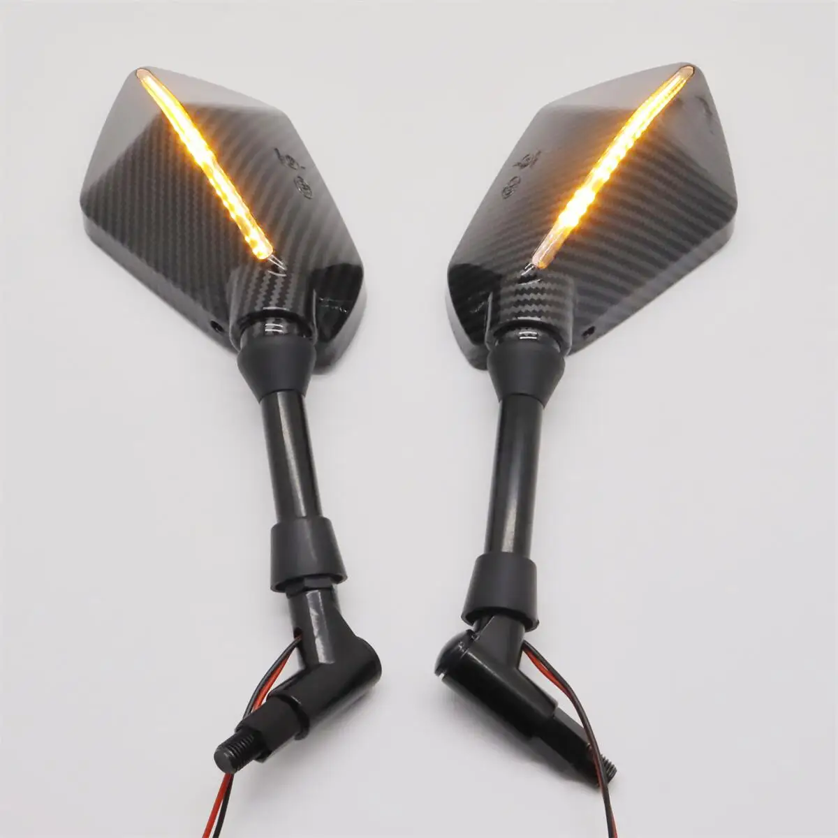 For Kawasaki NINJA Z750 Z800 Z900 Z1000 650R ER6N ER6F ER5 Rearview Mirror 10mm Motorcycle Side Mirror with LED Light